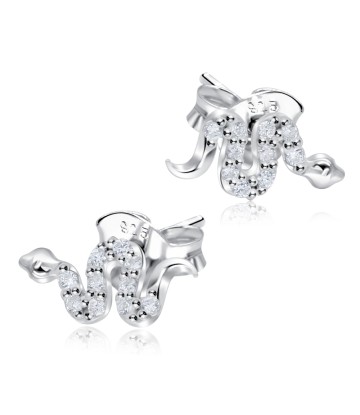 Little Snake CZ Silver Stud Earring STS-5163